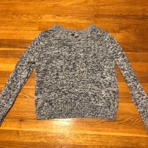 Divided blue patterned sweater